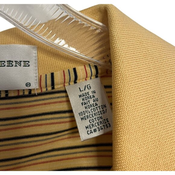 Fairway & Greene Flint Hills Resources Yellow Striped Mens Golf Polo Large - Picture 7 of 13